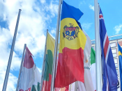 Drapelul Republicii Moldova - arborat la sediul OEB MoldovaDrapel